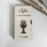 Lesena darilna škatlica z voščilom