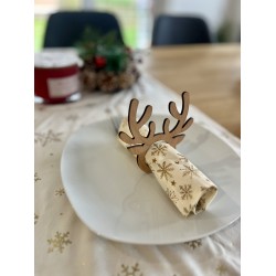 Božični leseni obroč za prtičke JELENČEK