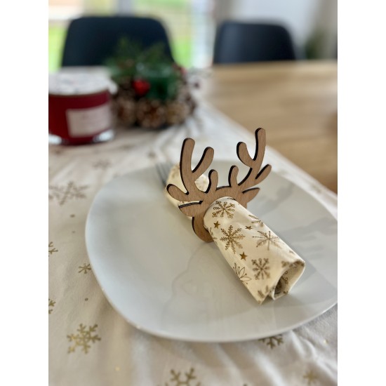 Božični leseni obroč za prtičke JELENČEK