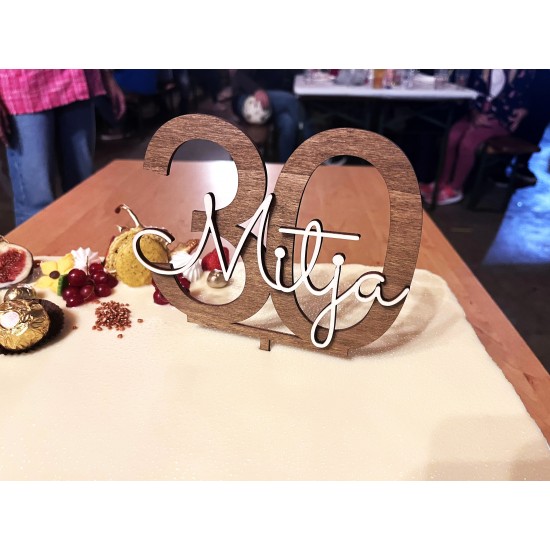 Cake topper ''Številka in ime''